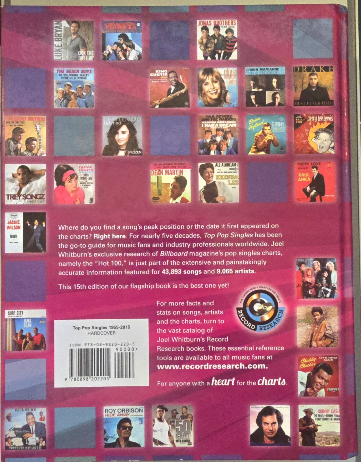Joel Whitburn BILLBOARD TOP POP SINGLES 1955-2015 VERY RARE Hardcover $$$