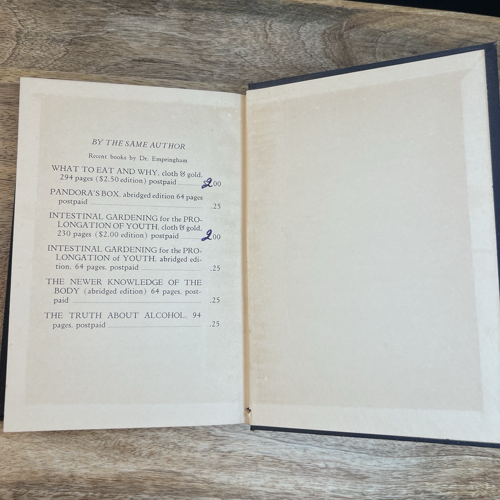 Intestinal Gardening by James Empringham 1938 HC Vintage Health Longevity Diet