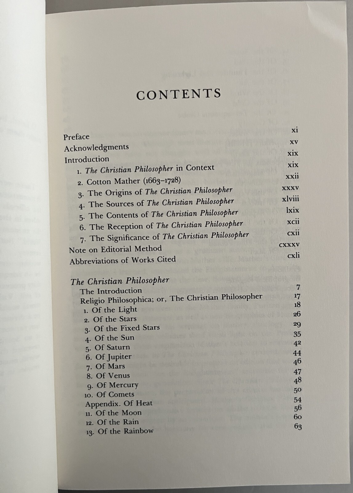 The Christian Philosopher by Cotton Mather, 2000, Paperback Good