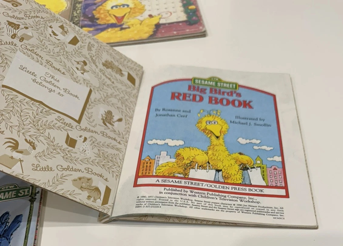 Lot Little Golden Book CTW Sesame Street Big Bird Elmo Grover Bunny Hop Oscar