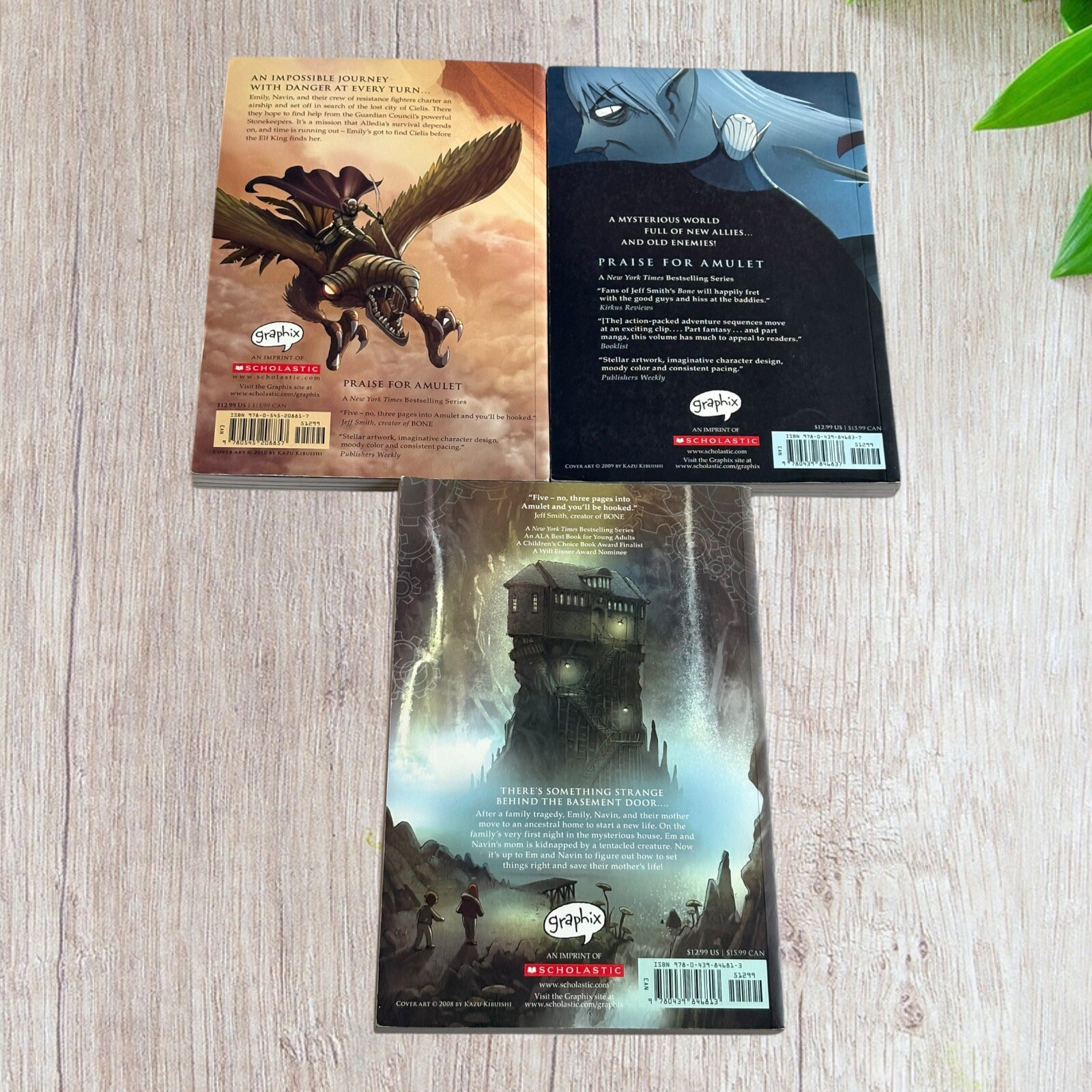 Amulet Books Series by Kazu Kibuishi Graphic Novels Preowned VGC Books 1, 2, 3