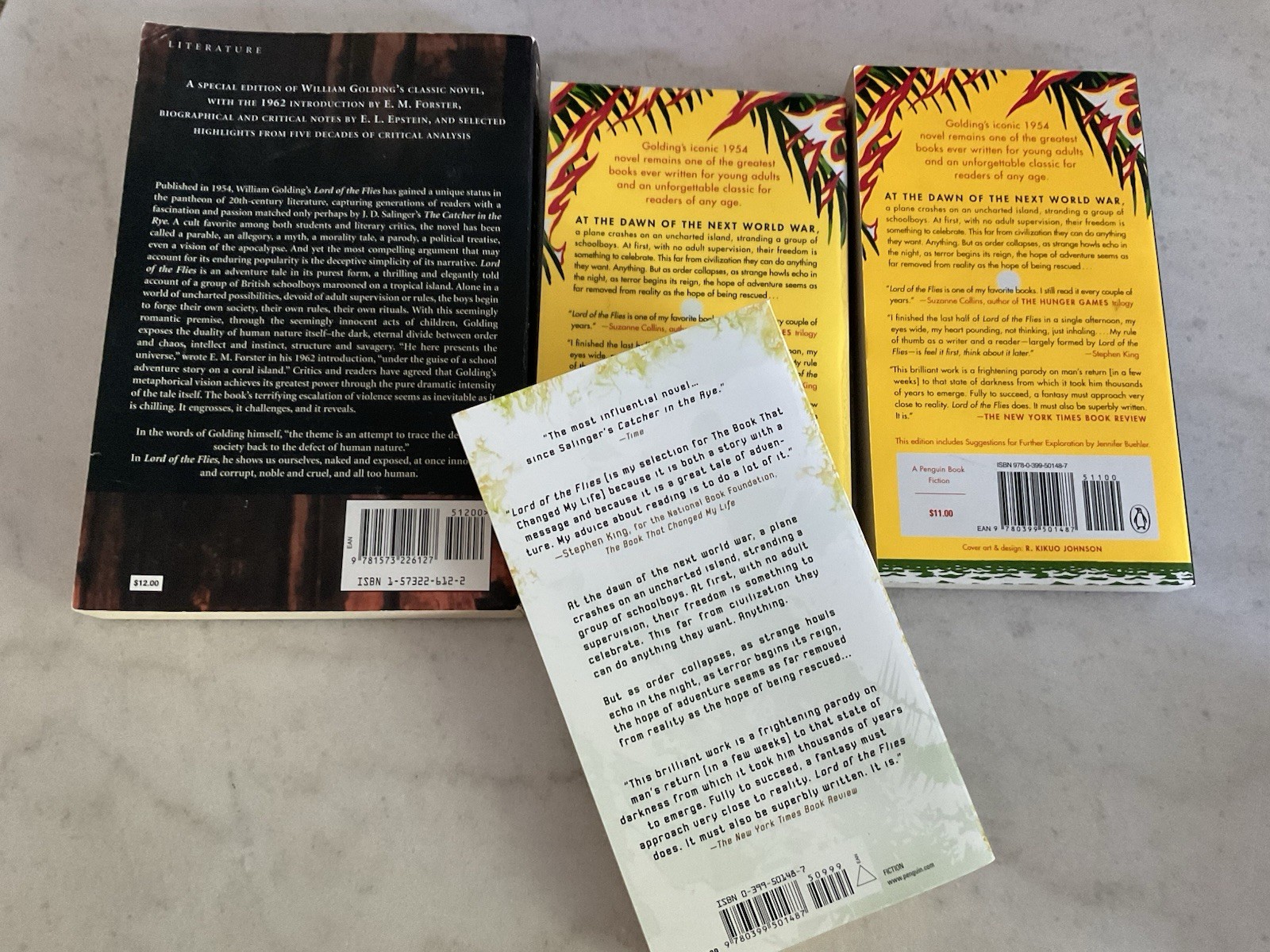 WILLIAM GOLDING 4 Great COPIES of Lord of the Flies SOFTCOVERS