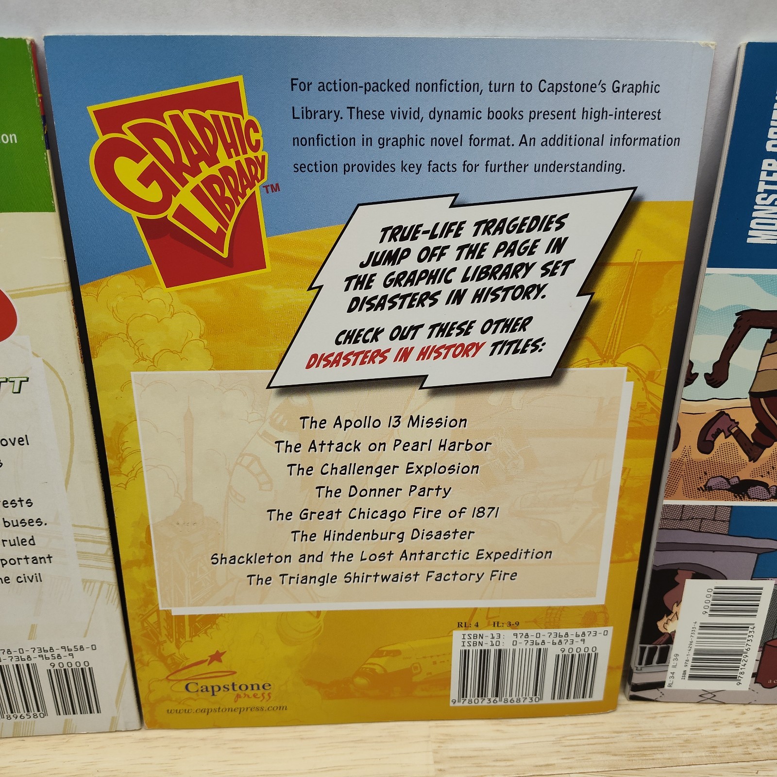 Graphic Library Capstone Press lot of 3 educational paperbacks