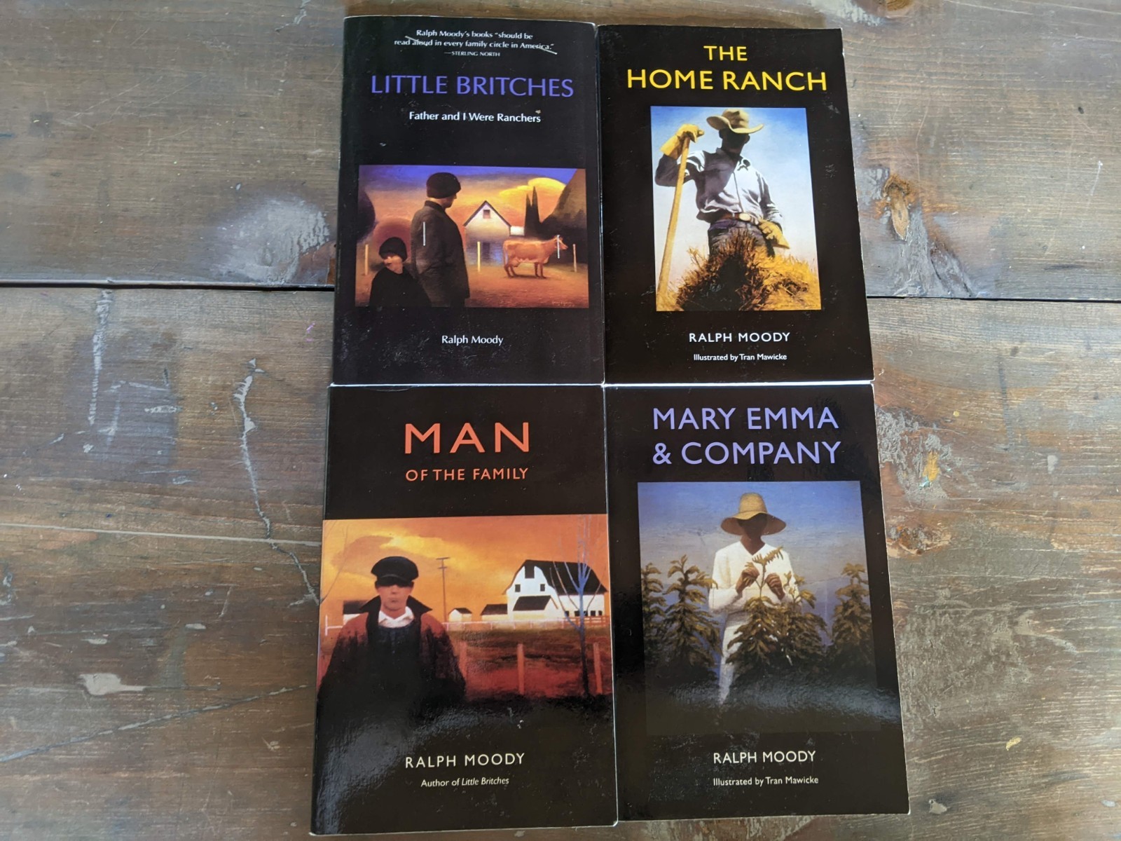 Ralph Moody Lot of 4 PB Books Little Britches The Home Ranch Man of the 1 2 3 4