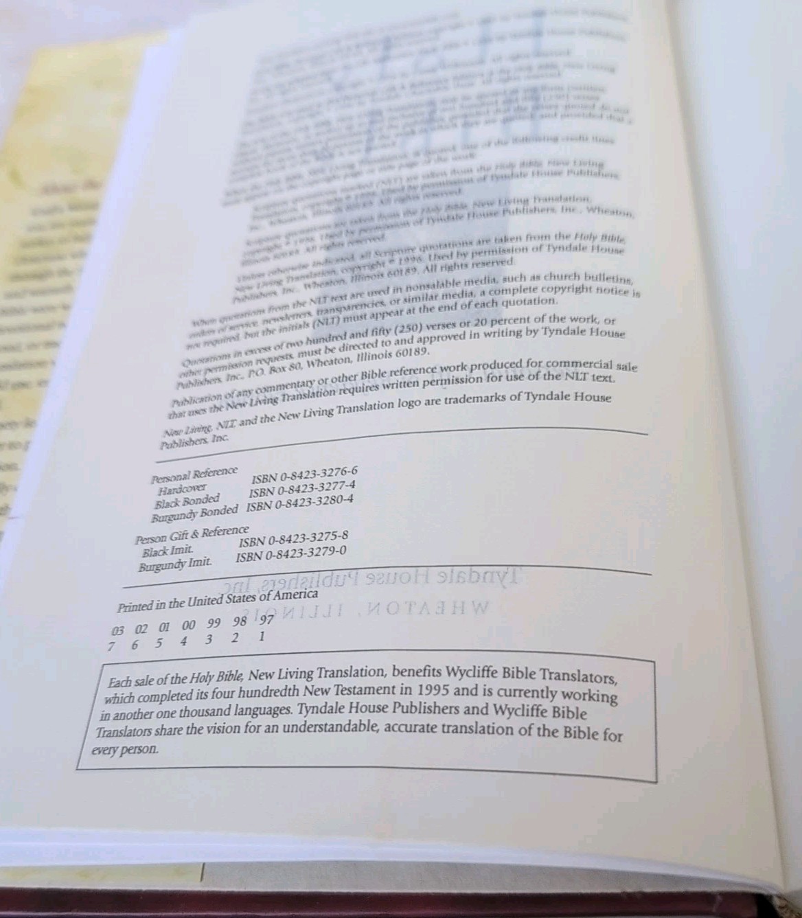 New Living Translation Text 1996 Bible Red Letter Large Print by Tyndale 1996