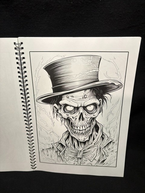 Horror Vibes Adult Coloring Book, 20 Pages