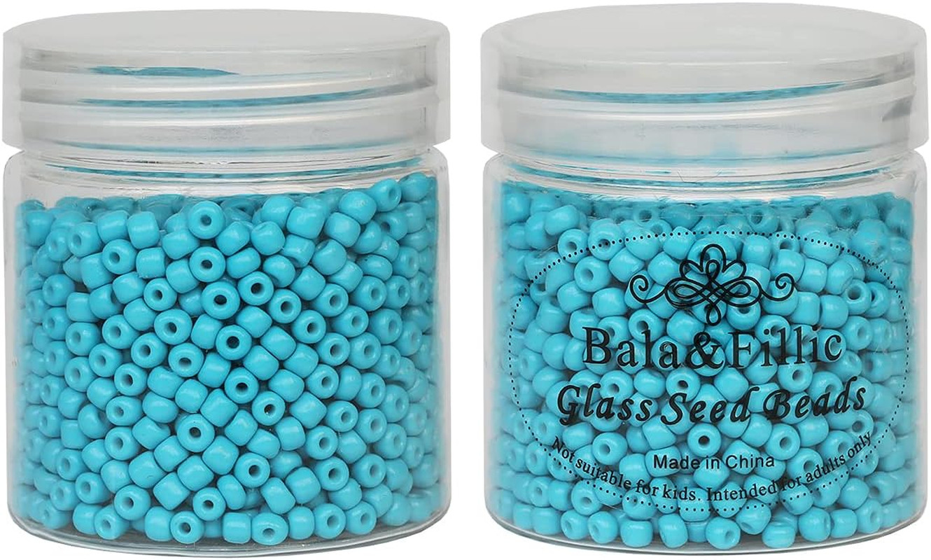 4Mm Turquo Blue Color Glass Seed Beads about 1400Pcs in Box 6/0 Glass Craft Seed