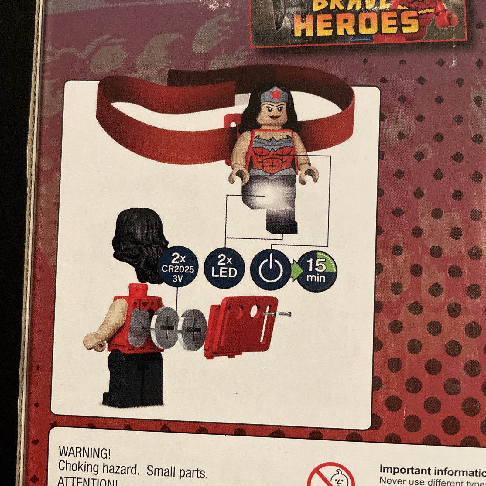 Lego DC Comics Super Heroes Wonder Woman Headlamp & 3 Book Gift Set Brand New