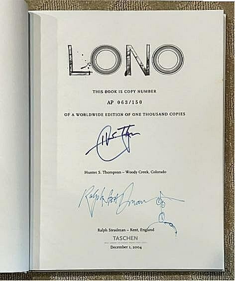 ARTIST PROOF Taschen CURSE OF LONO Hunter Thompson RALPH STEADMAN ILLUS #063/150