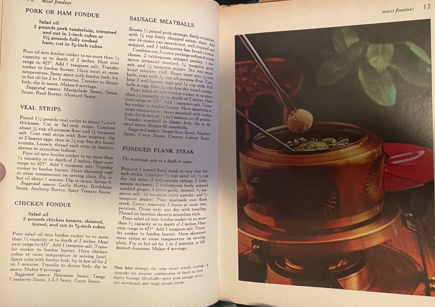 Better Homes and Gardens FONDUE & Tabletop Cooking -1971 HC – Meredith Corp.