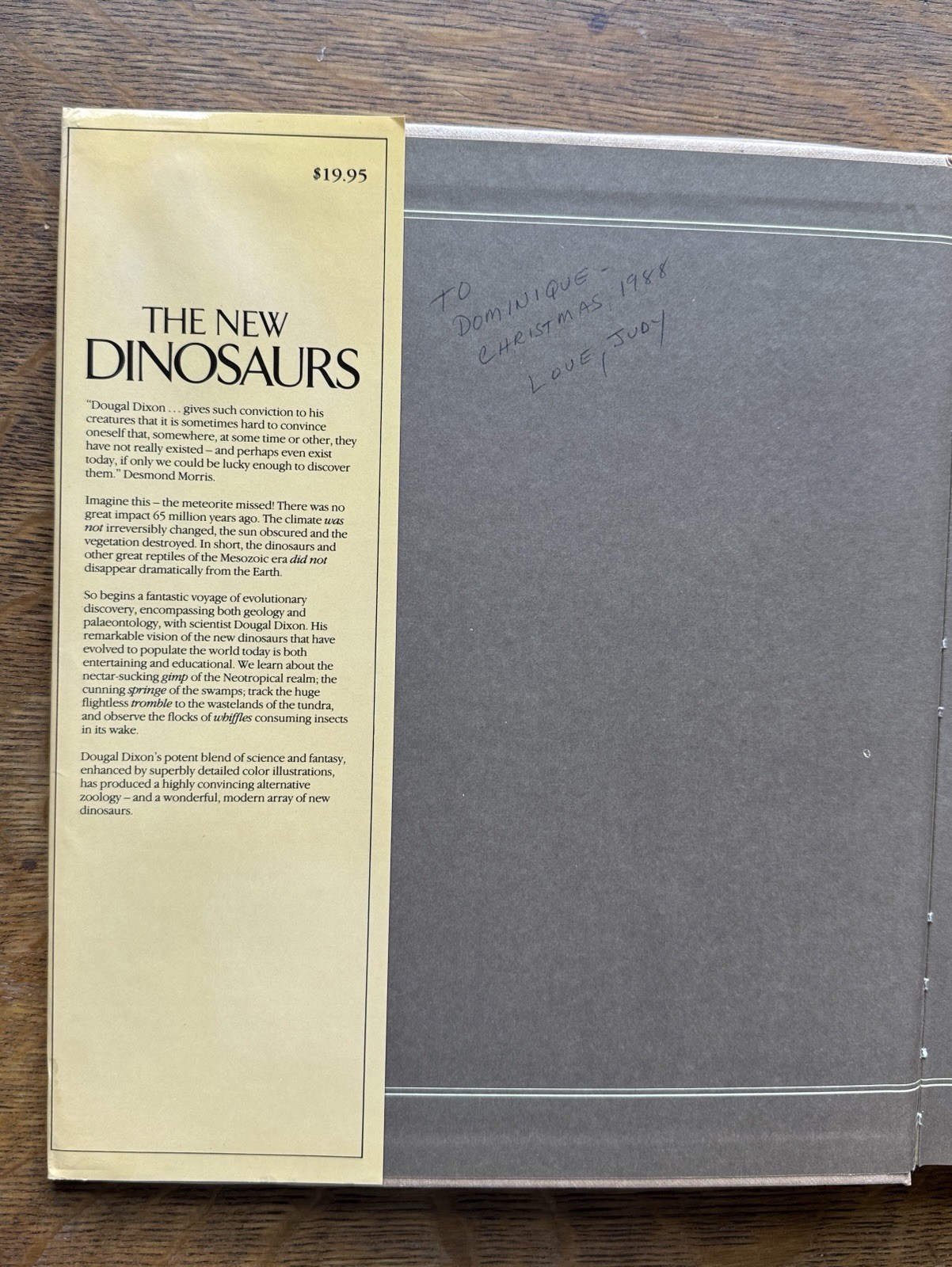 The New Dinosaurs Dougal Dixon 1988 First Edition HC/DJ Speculative Evolution