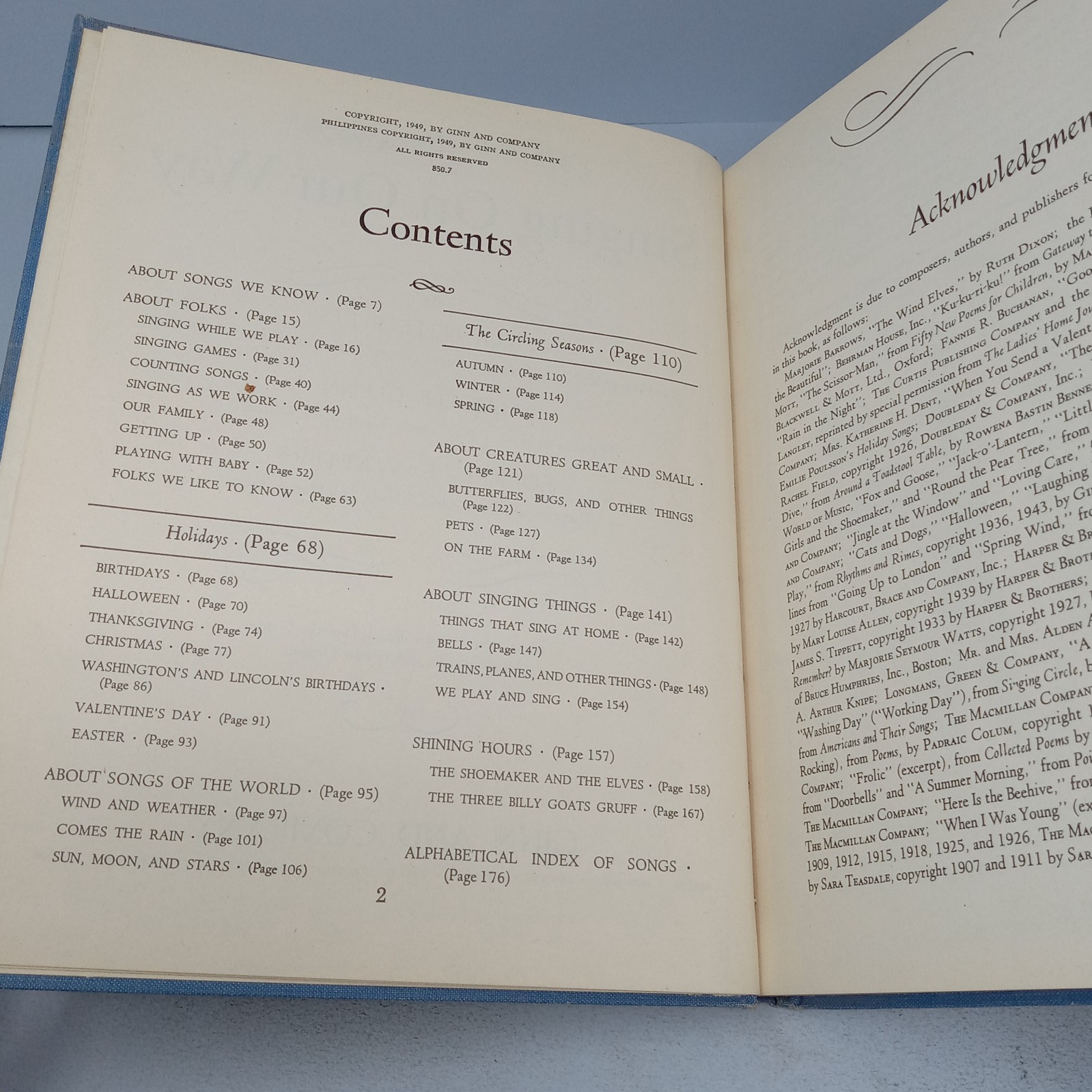 Singing On Our Way: 1949 Ginn and Company Hardcover