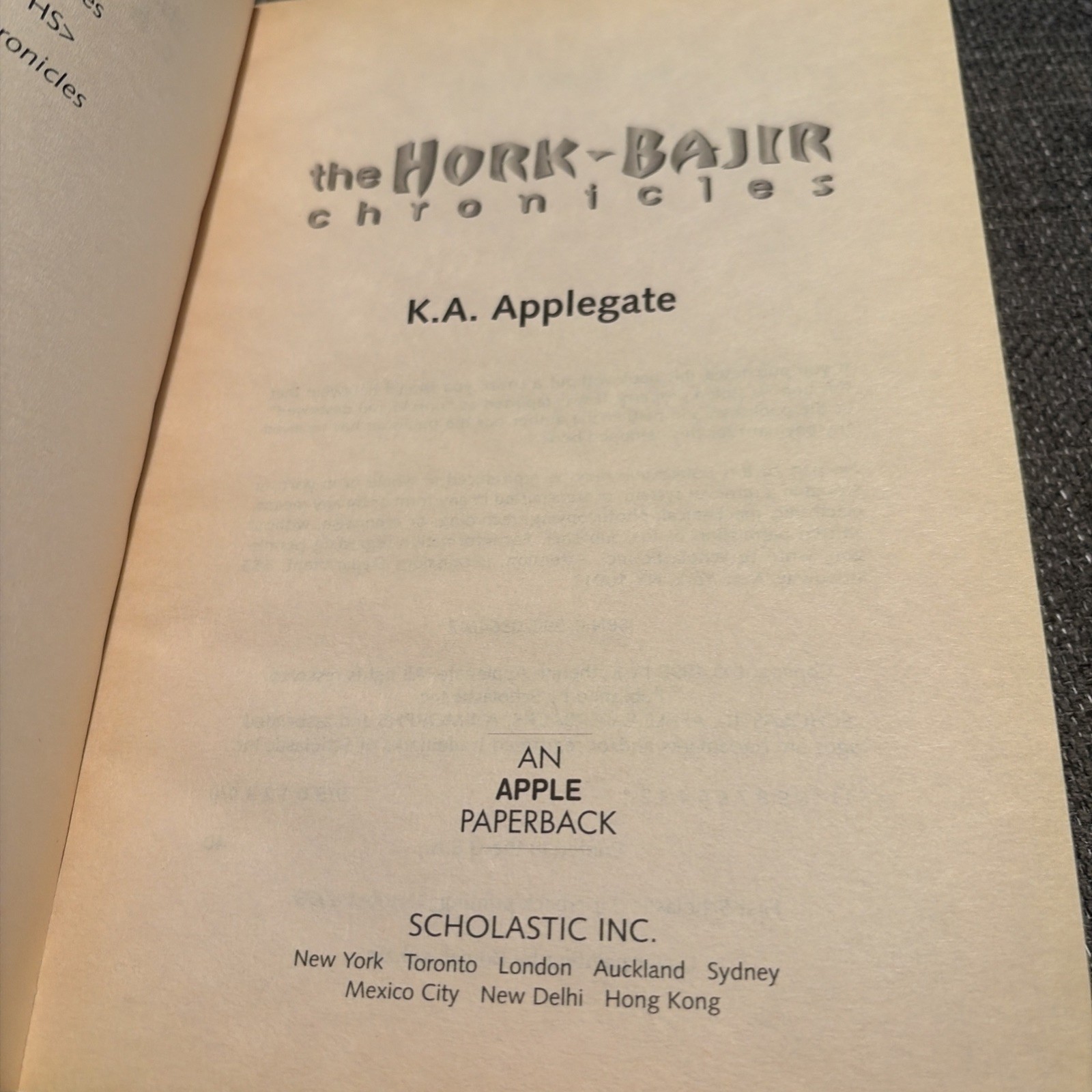 Animorphs The Hork-Bajir Chronicles K. A. Applegate, Scholastic 1st PB Ed