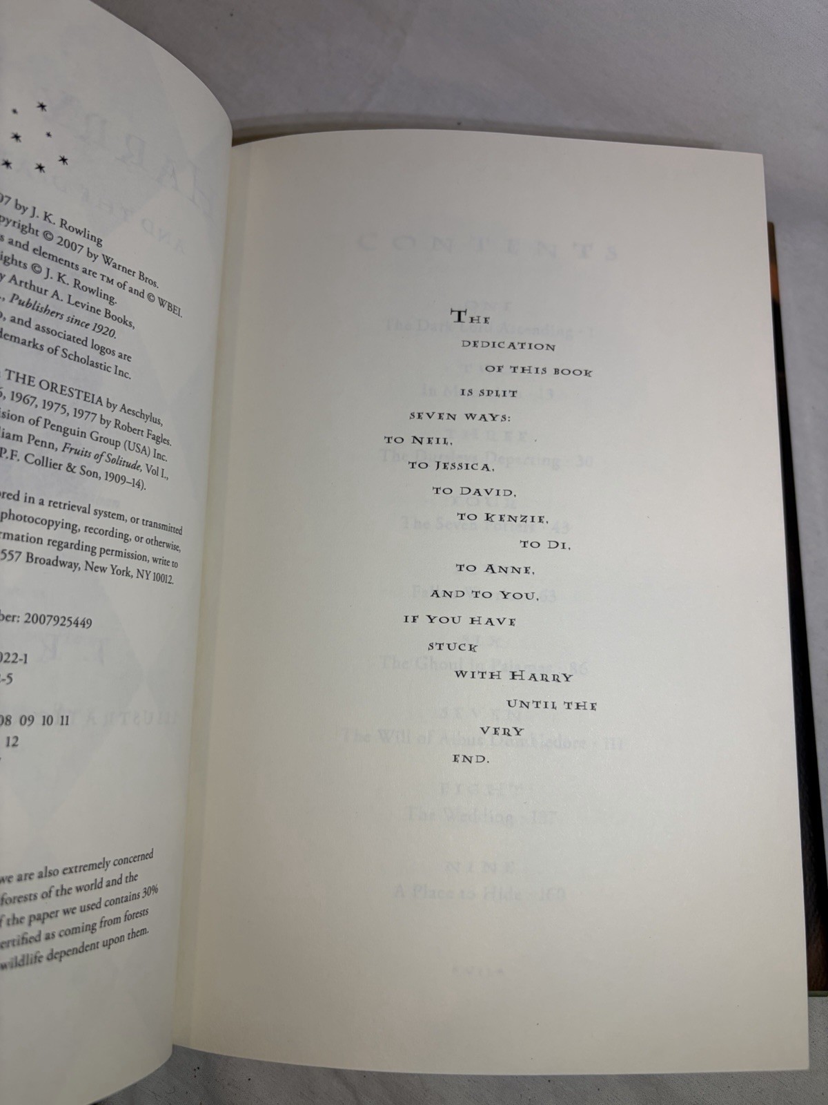 Harry Potter and the Deathly Hallows FIRST EDITION Binding Error Ends Page 759