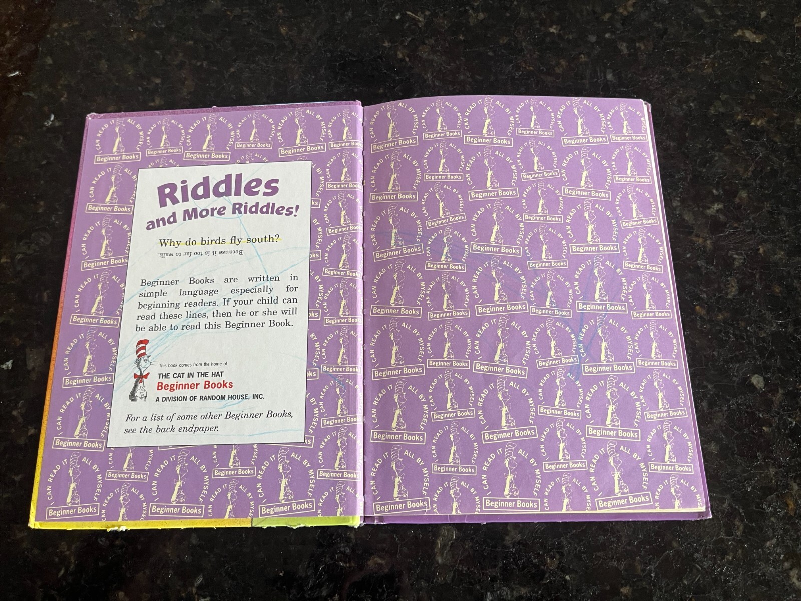 Riddles and more riddles by Bennett Cerf Seuss Beginner Book HC 6.75″x9.25″ #1