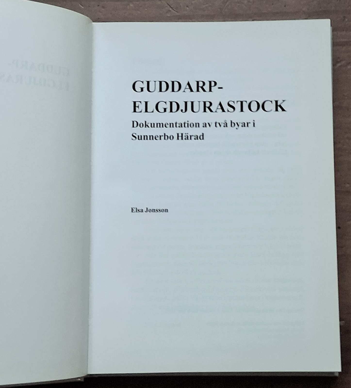 Guddarp & Elgdjurastock Jonsson Sunnerbo Härad Sweden District History Families