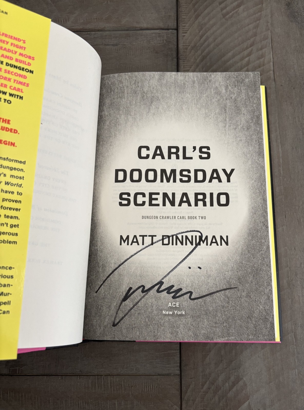 Matt Dinniman SIGNED Carl’s Doomsday Scenario Dungeon Crawler 2 Hardcover 1st Ac