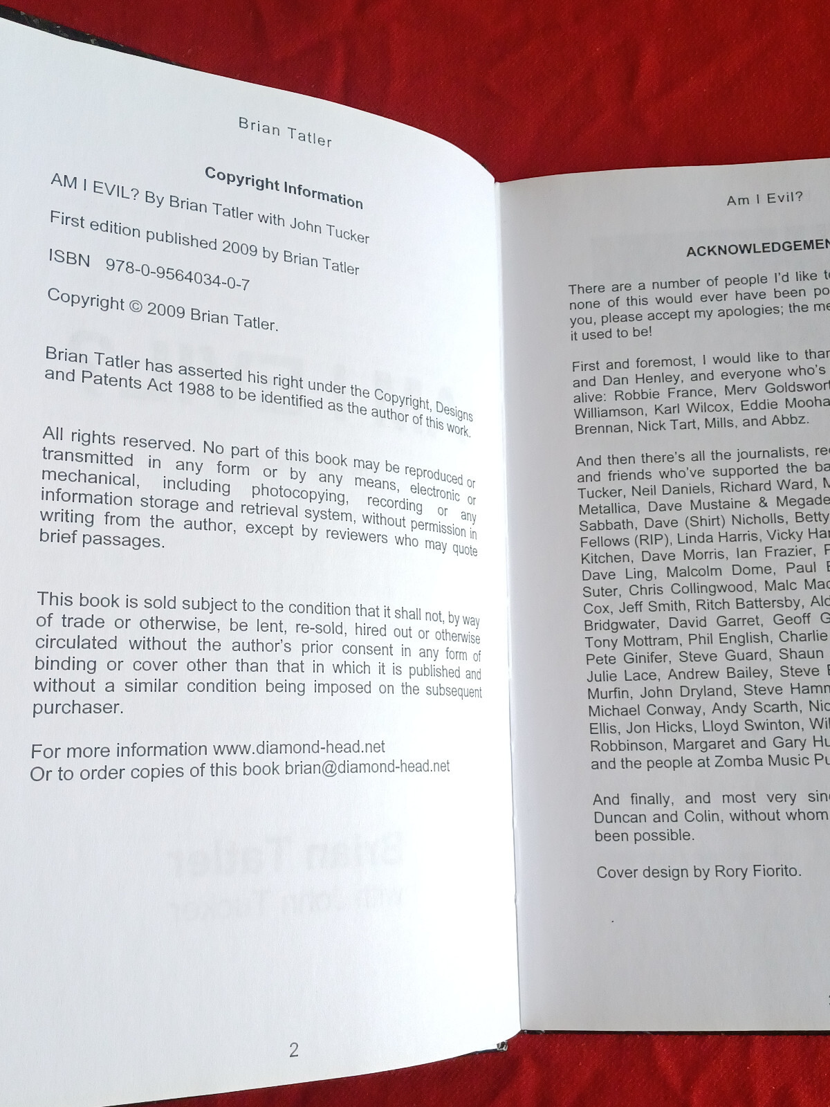 Brian Tatler (Diamond Head) – Am I Evil? – First Edition Book (252 Pages)