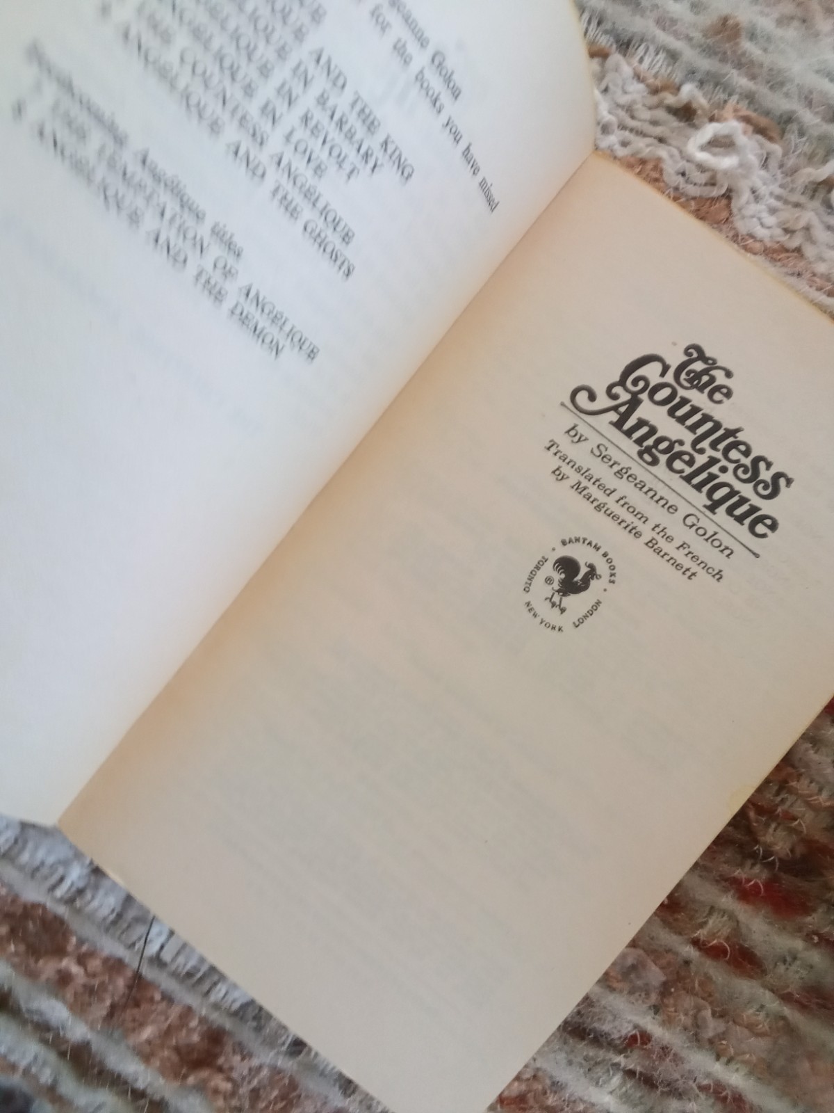 The Countess Angelique by Sergeanne Golon (1980, Trade Paperback)
