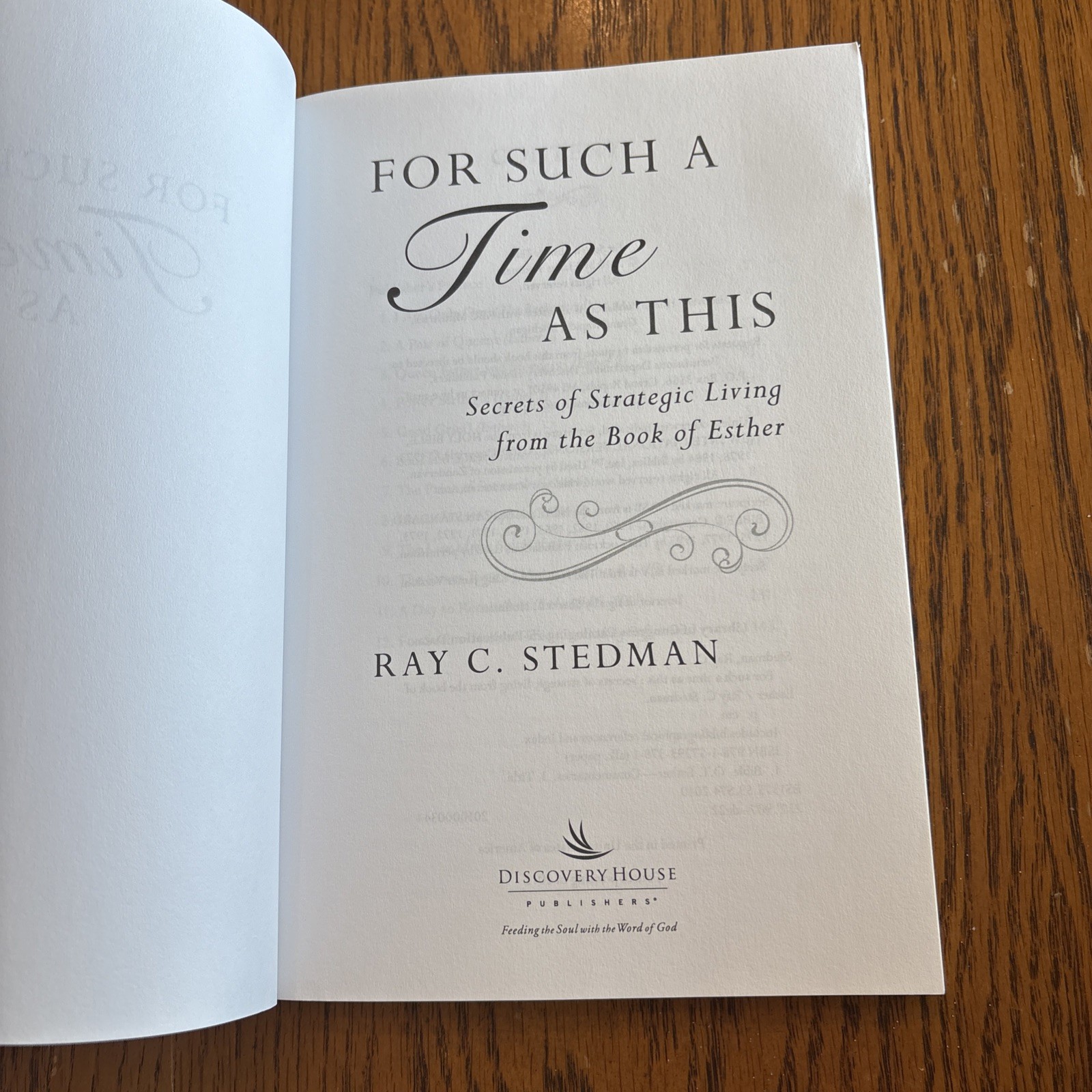 For Such A Time As This By Ray C. Stedman PB.