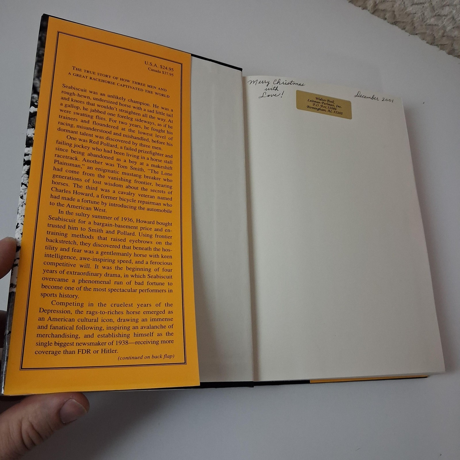 Seabiscuit An American Legend Laura Hillenbrand Hardcover Horse Racing Book