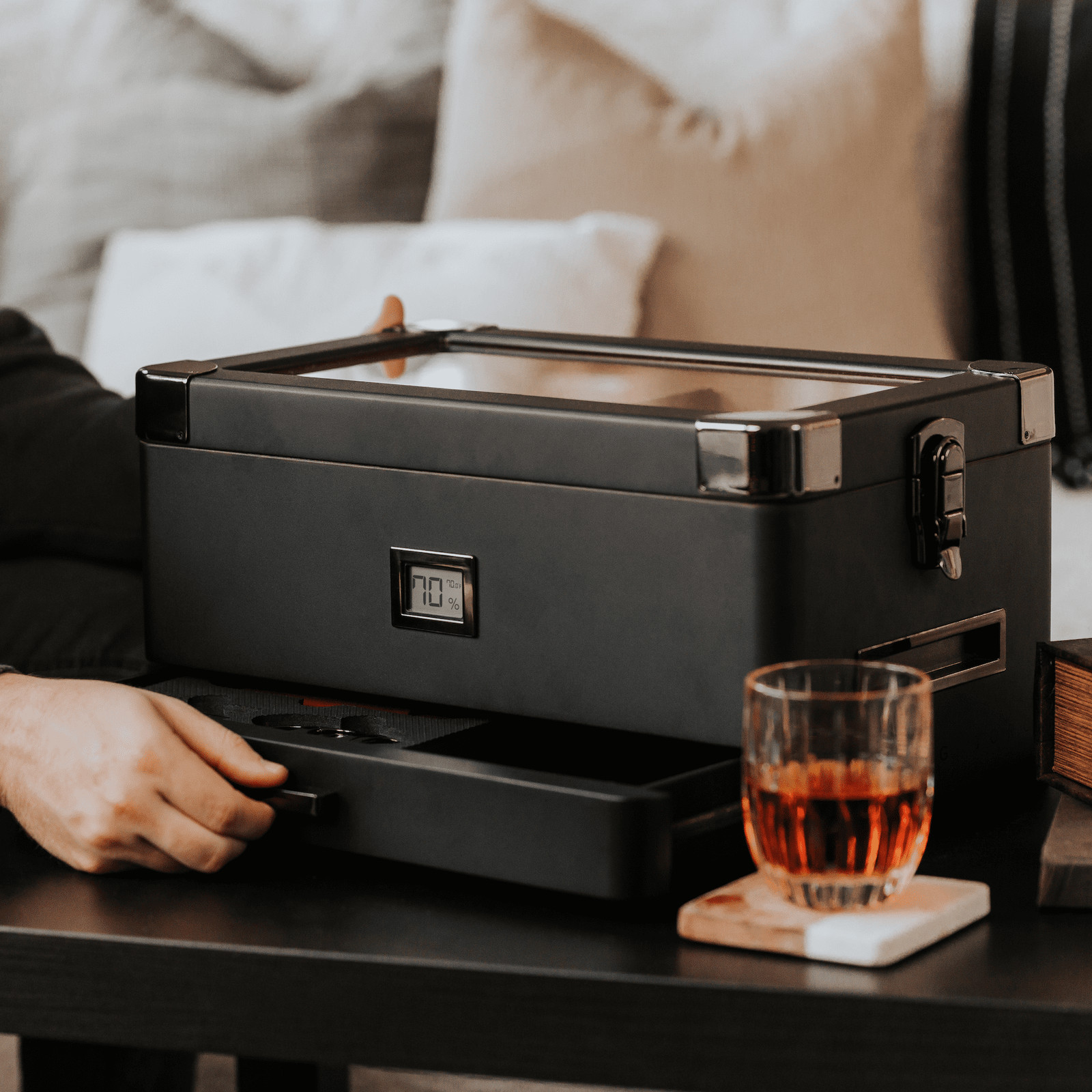 Black Edition Military Humidor + Smart Valet