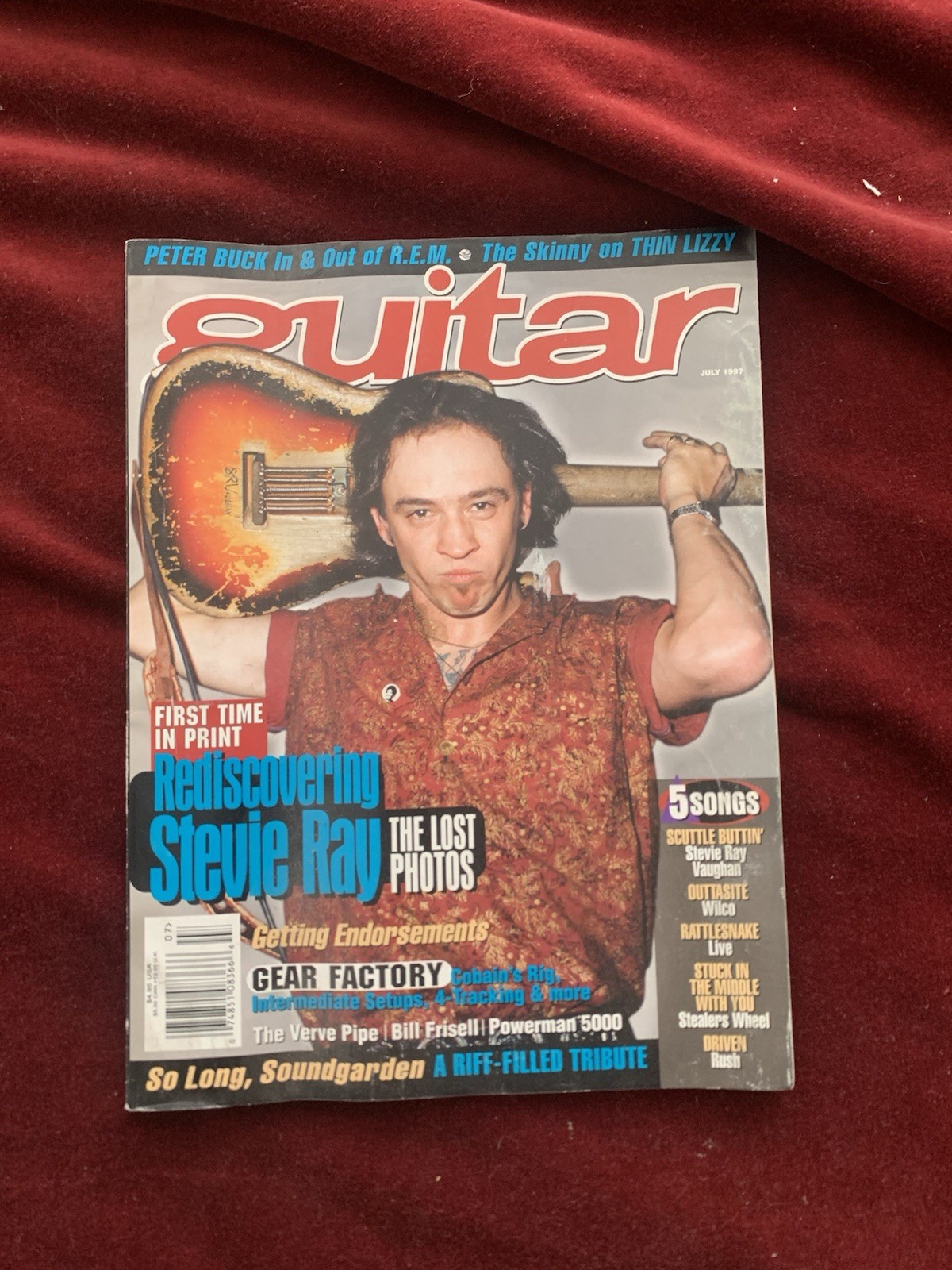 Guitar Magazine July 1997 Stevie Ray Vaughan Cobain Soundgarden REM Rush Verve