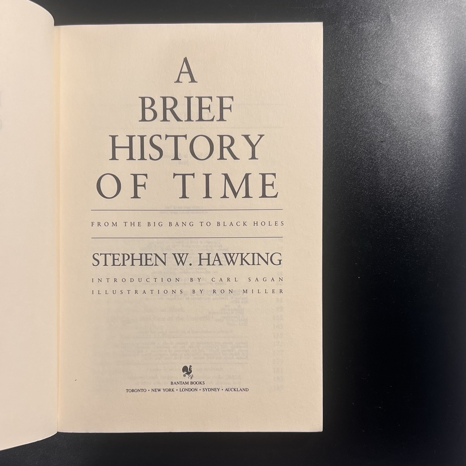 A Brief History of Time Stephen Hawking 1988 Paperback Bantam Carl Sagan