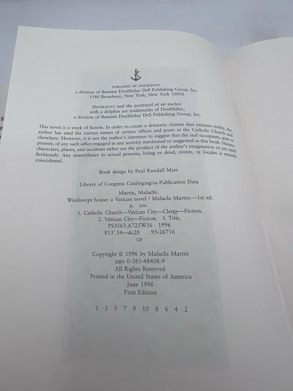 Windswept House by Malachi Martin (TRUE 1st Print) 1st Print Malachi’s Last Book