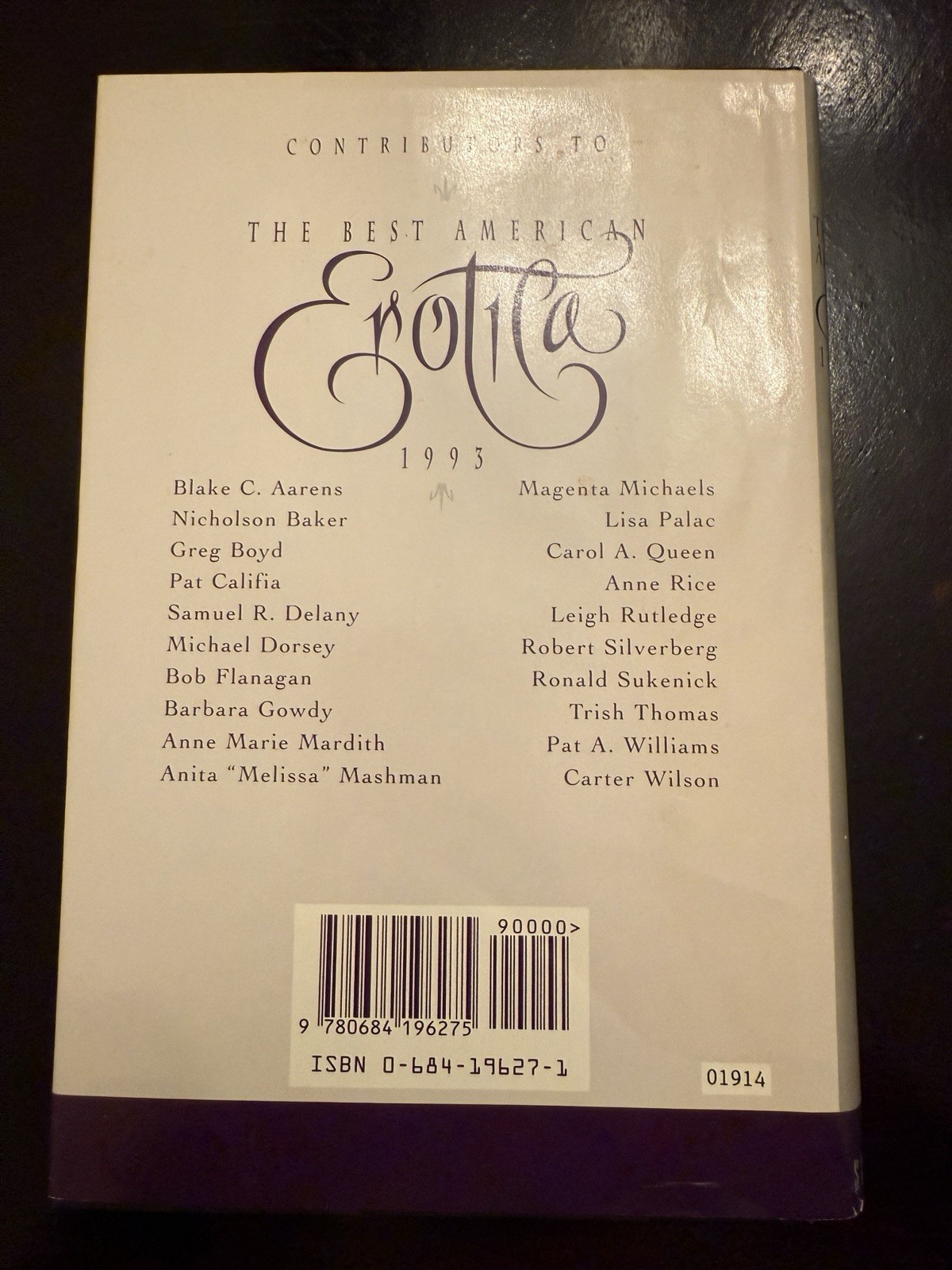 1993 The Best American Erotica HARDCOVER BOOK edited By Susie Bright PREOWNED