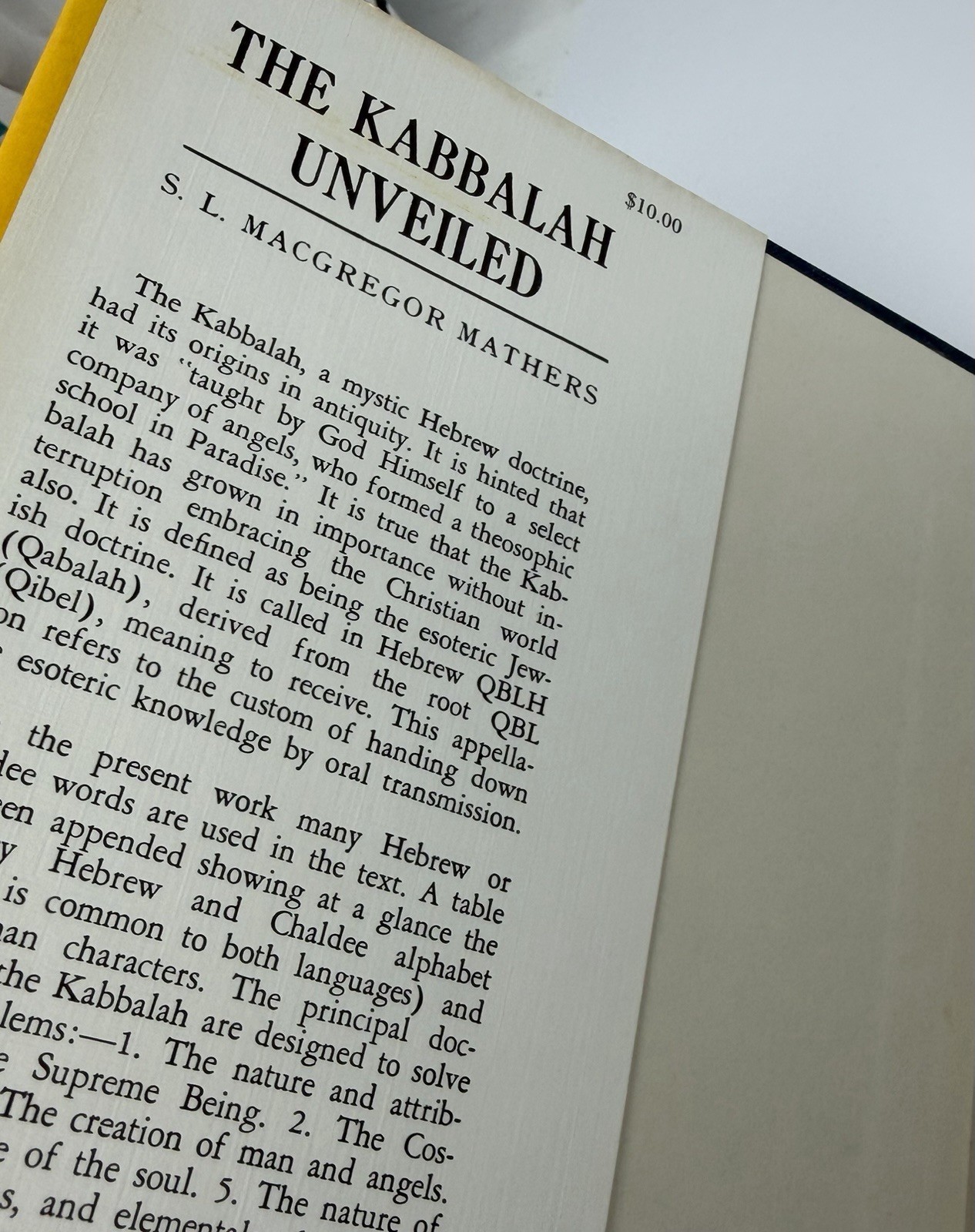 The Kabbalah Unveiled Mathers 1978 Hardcover Book Zohar Esoteric Denudata