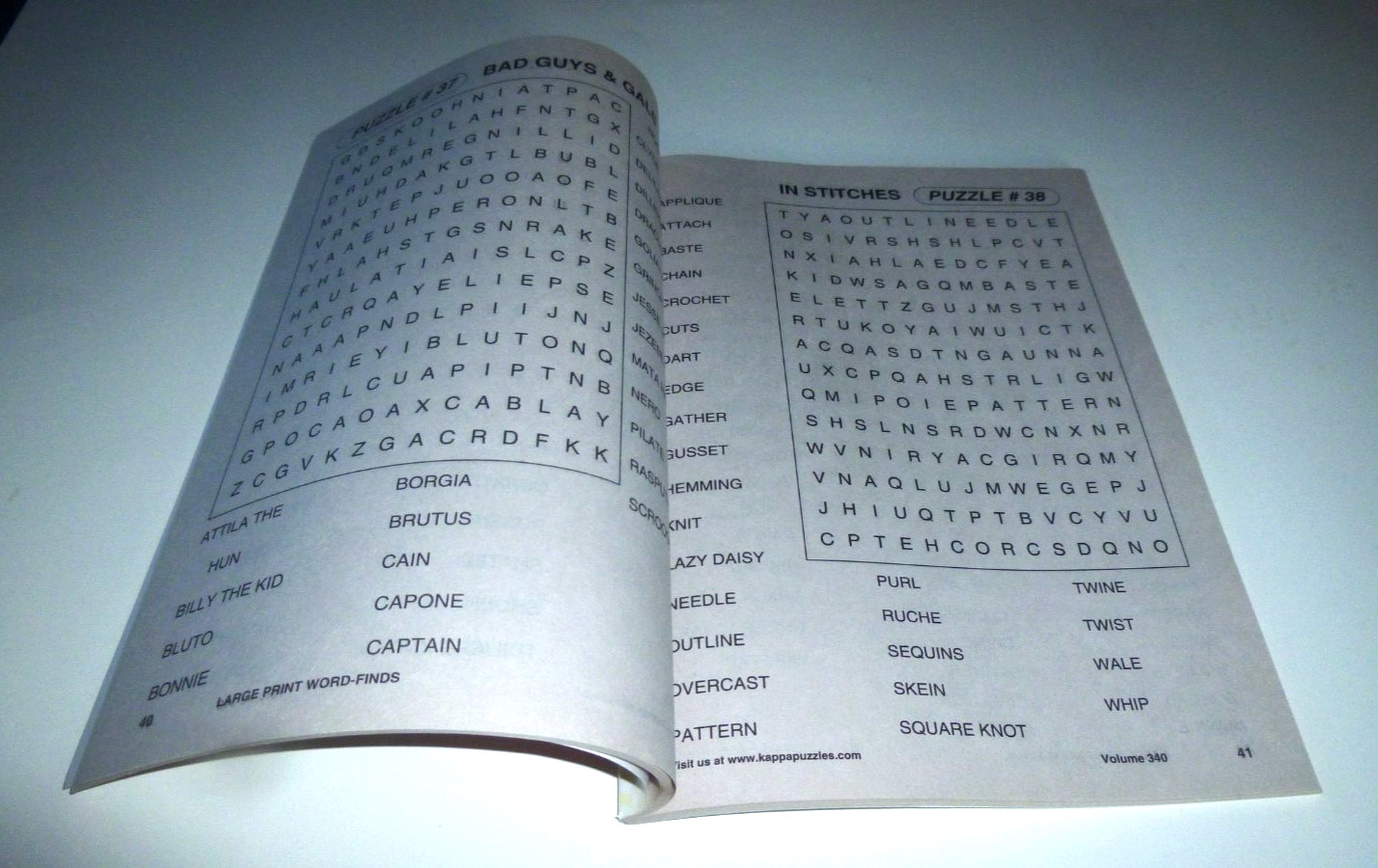 Kappa Large Print Word-Finds Puzzle Book Vol. 340 – 95 Puzzles – Brand New!!