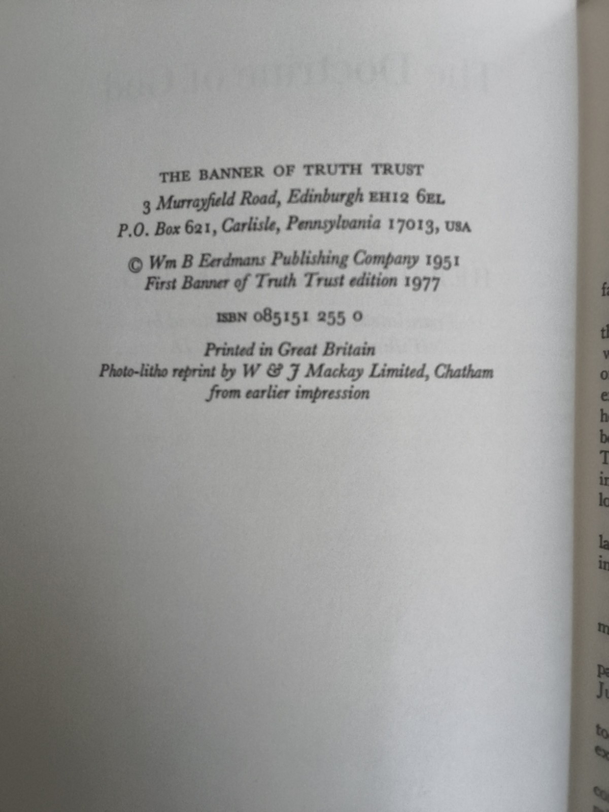 The Doctrine of God Herman Bavinck Banner of Truth Hardcover Book w/ DJ 1997