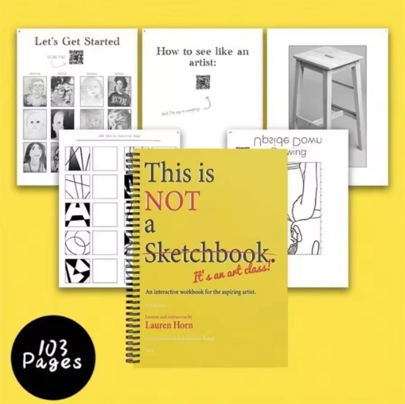 This is Not a Sketchbook Interactive Art Workbook Spiral Bound Drawing Book