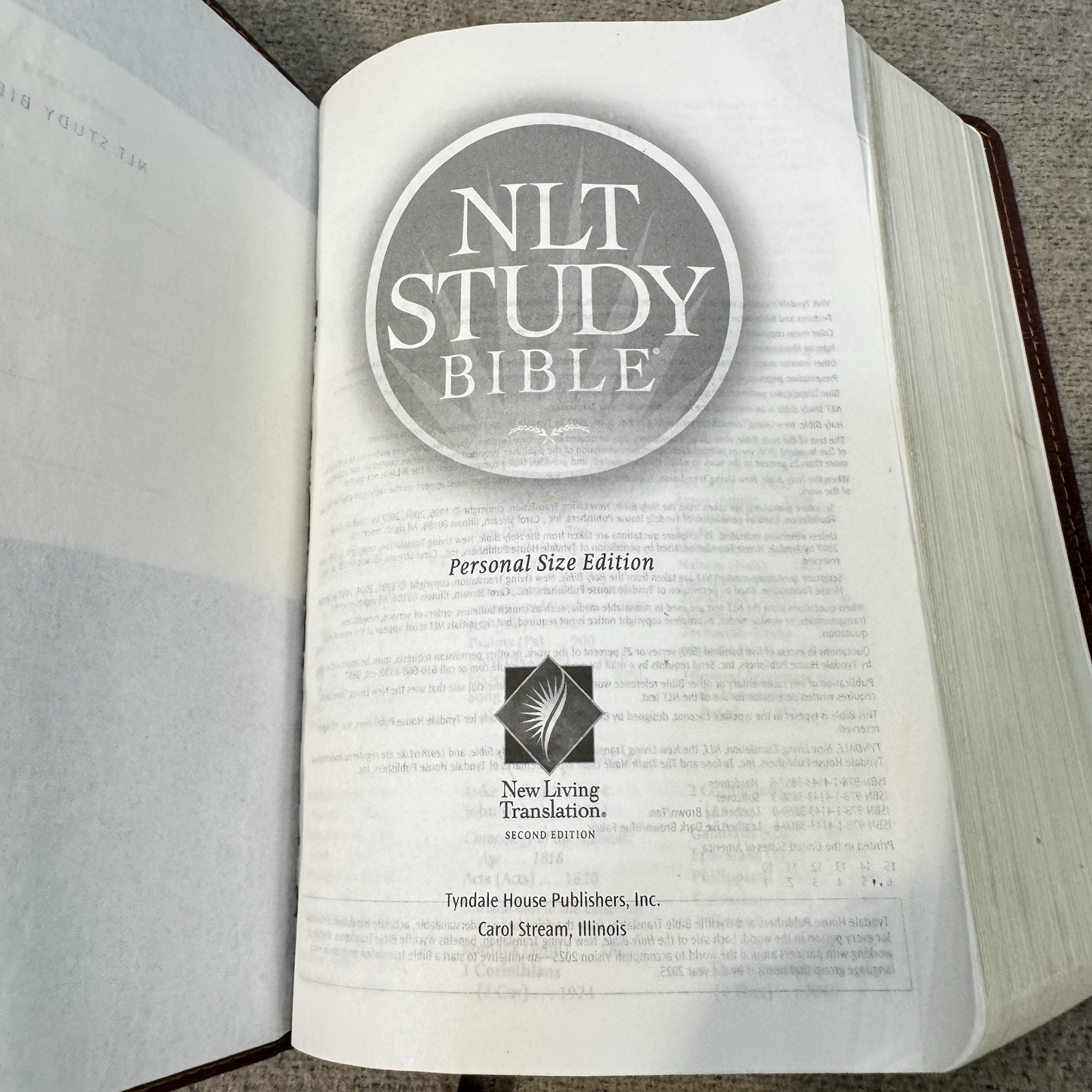 New Living Translation Study Bible Personal Size Edition Leatherlike Brown