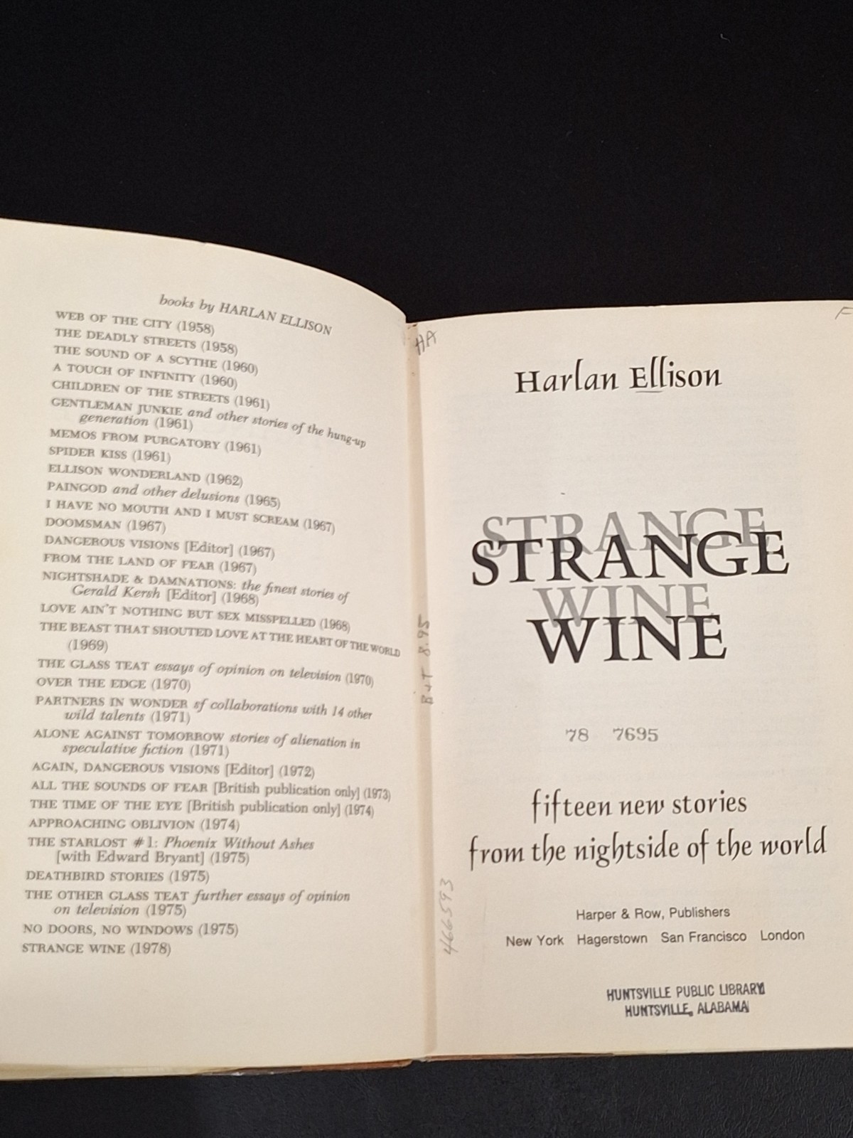 Strange Wine: Fifteen New Stories from the Nightside of the World (1st Ed)