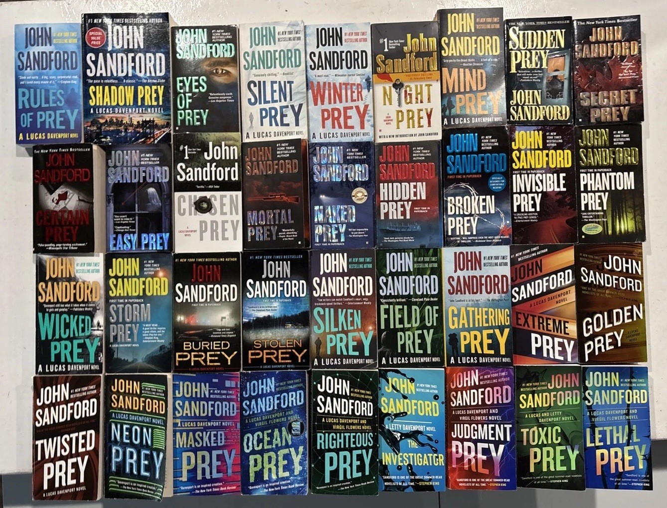 36 Book Lot Complete Lucas Davenport “PREY” Series #1-35+1 JOHN SANDFORD Set