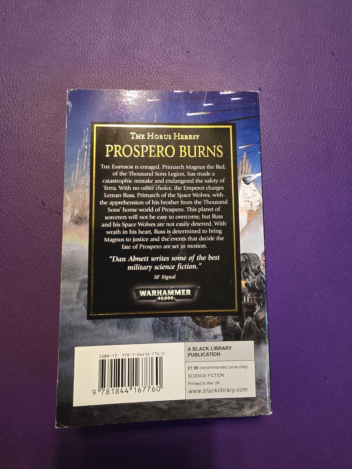 Prospero Burns Dan Abnett Horus Heresy Book 15 Gold Print 2nd Ed VG+ MMPB
