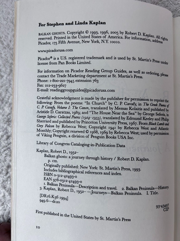 Robert D. Kaplan, Balkan Ghosts; Misha Glenny, The Balkans