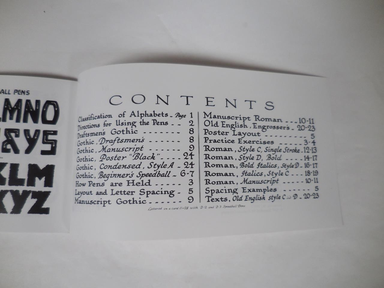 Speedball Elementary Alphabets by Ross F. George, Font Writing Book