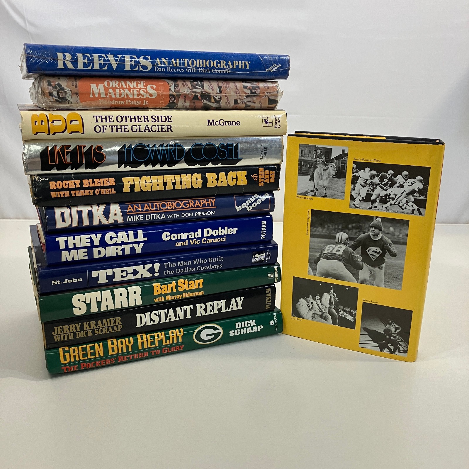 Football Biography 12 Misc HCDJ Book Lot Bart Starr Dick Schaap Alex Karras GOOD
