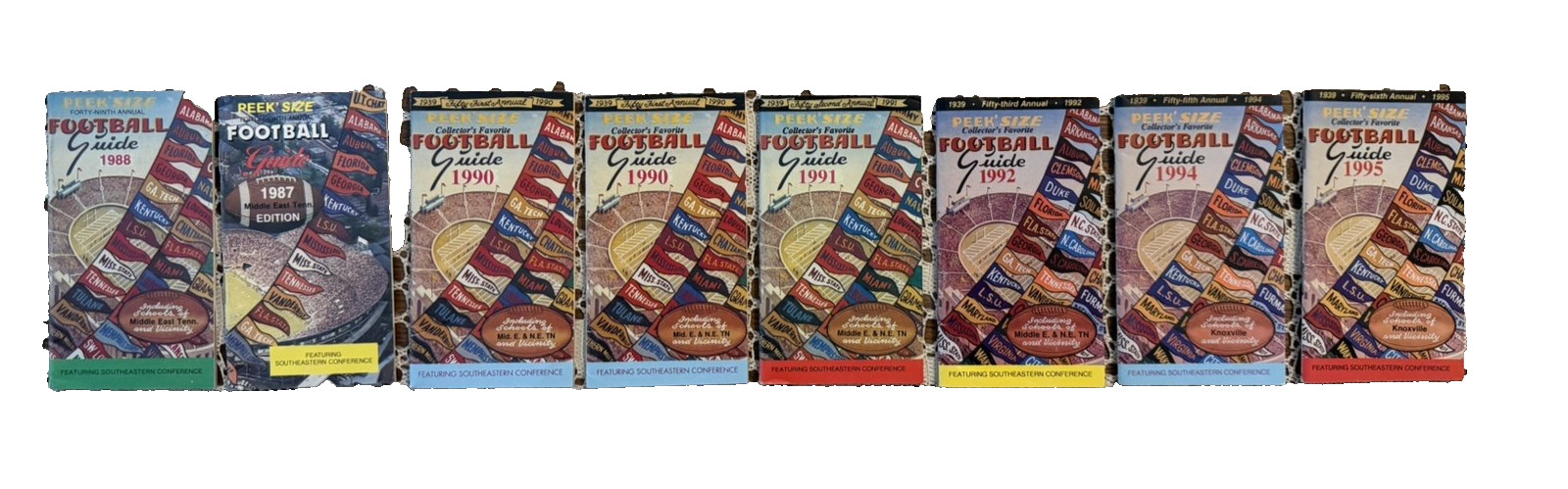 Lot Of 16 PEEK SIZE Football Guide SEC Misc. Years from 1987 to 2006 NCAA