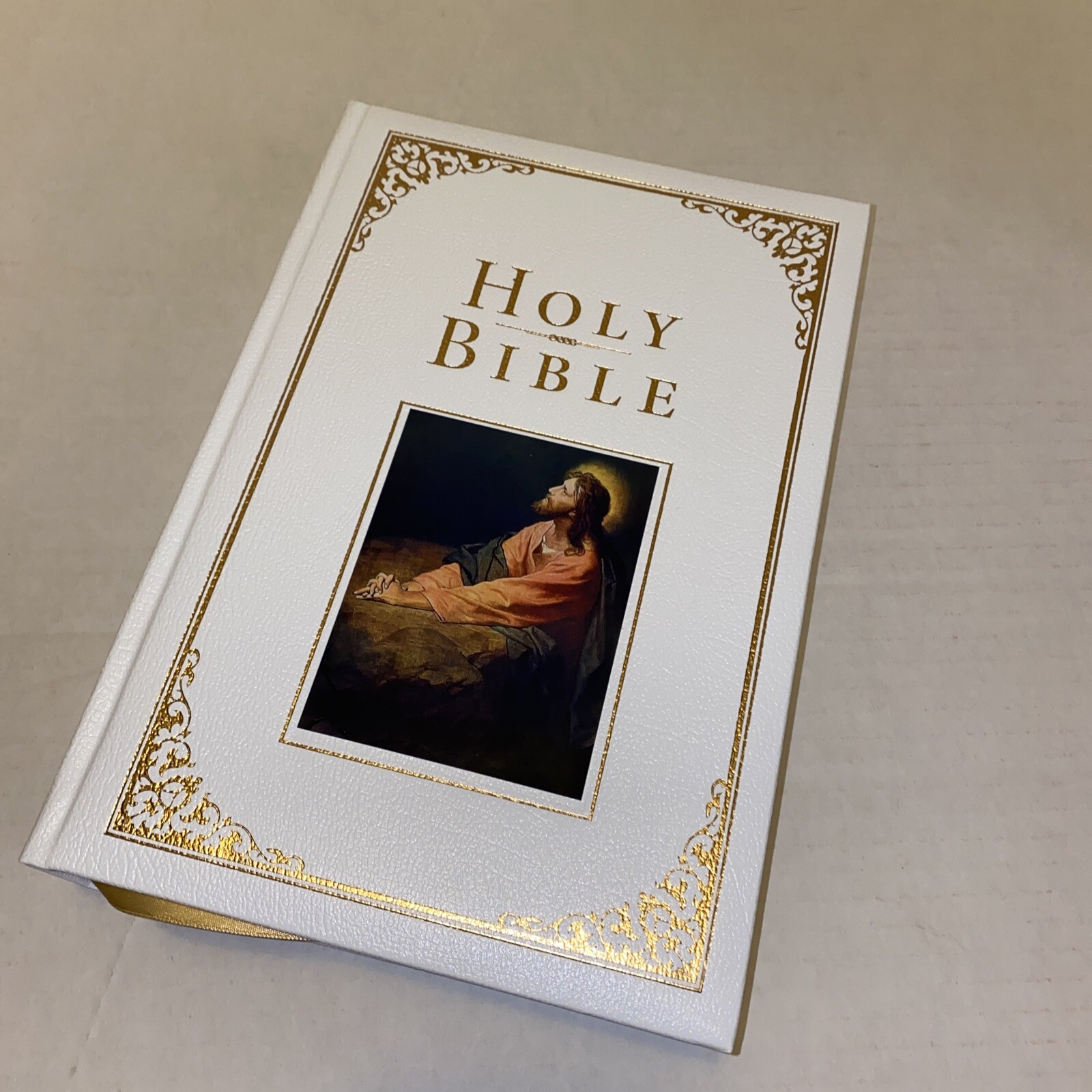 KJV Family Bible, Deluxe White Bonded Leather-Over-Board (Leather / Fine Binding