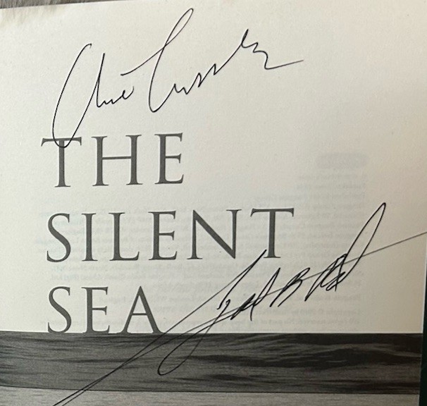 Signed x2 The Silent Sea Clive Cussler Jack Du Brul 2010 HCDJ Putnam Books VG