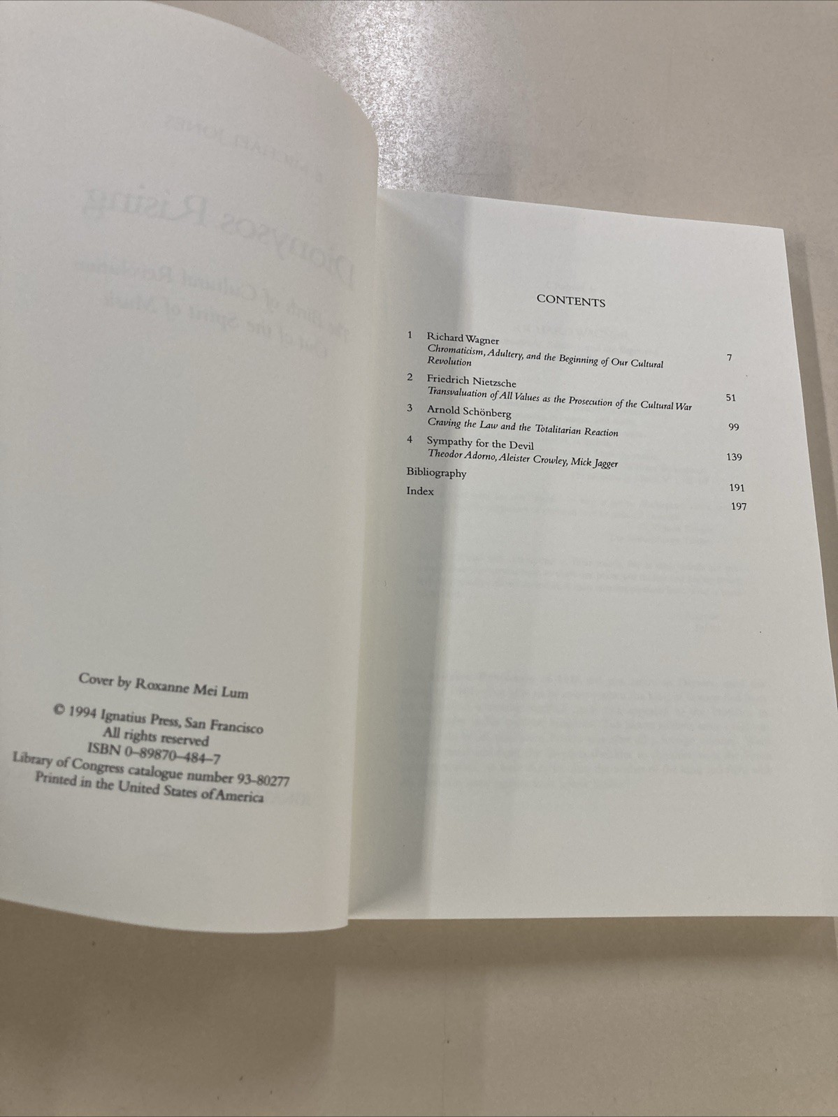 Dionysos Rising SC Michael Jones 1994 Ignatius Press Acceptable