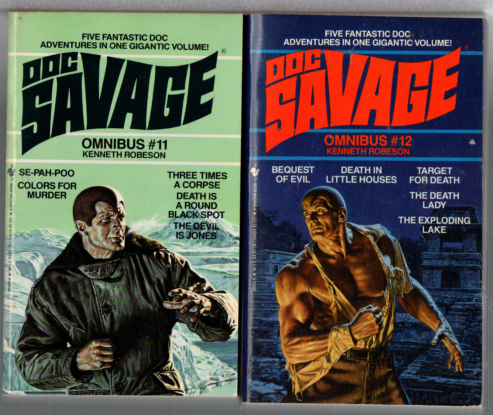 Doc Savage Omnibuss Book Lot of 9 Books #1, 2, 3, 8, 9, 10, 11, 12, & 13