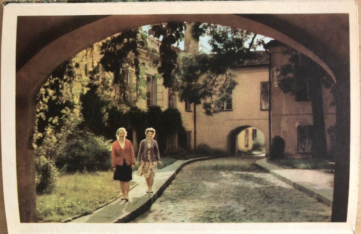 Set of 32 Vintage Color Souvenir Cards of Vilnius Lithuania, 4 x 6.25 in, 1950s