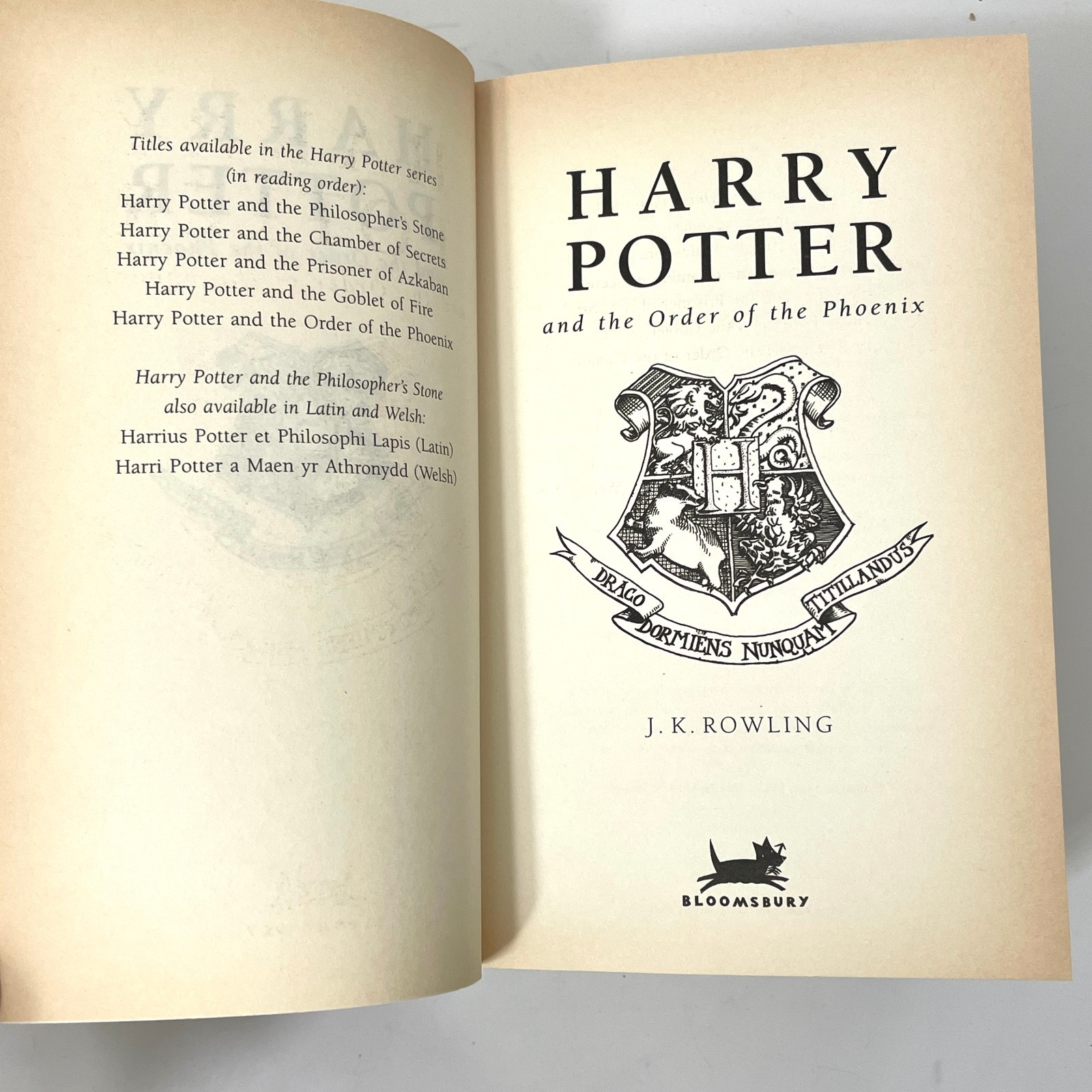 Harry Potter & The Order Of The Phoenix – 1st Edition Bloomsbury UK Hardcover
