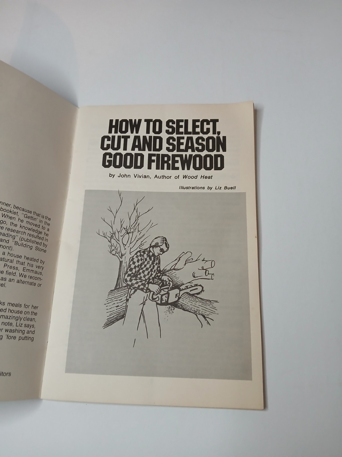 How to Select, Cut and Season Good Firewood Book John Vivian Wood Heat 28 pages