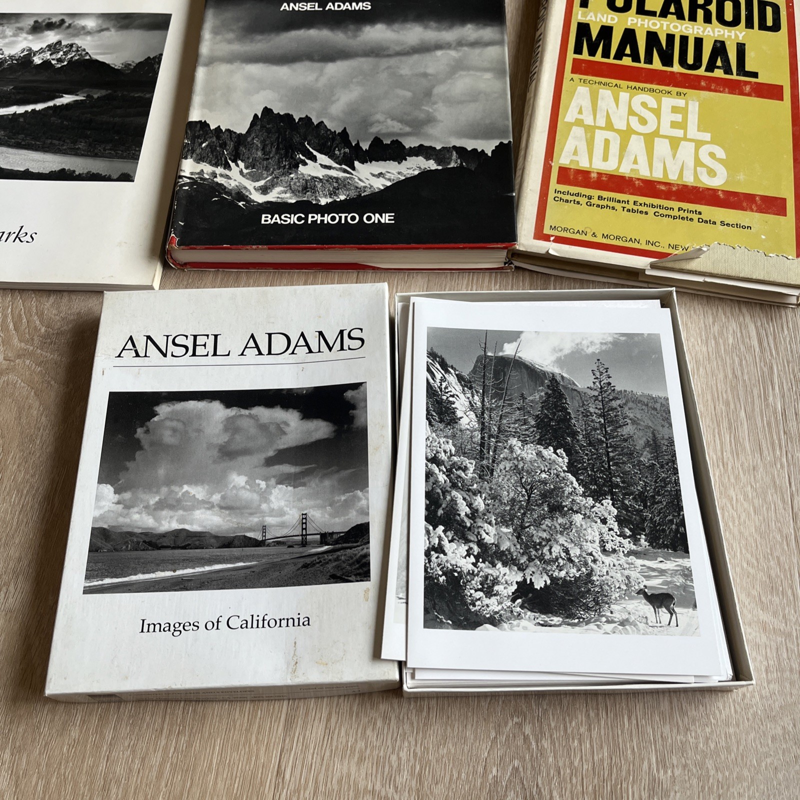 Vtg Ansel Adams Estate Lot 8p Book Collection Boxed Greeting Cards National Park